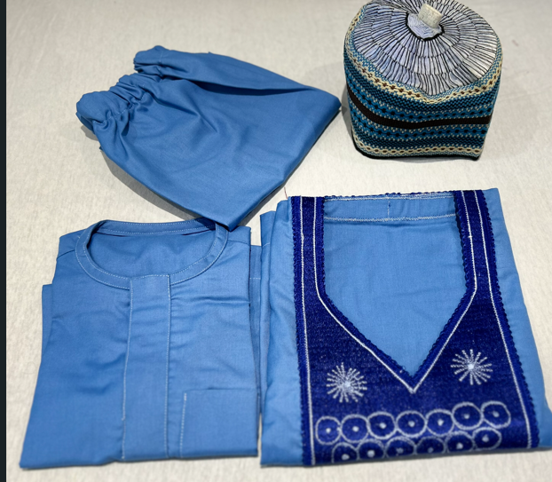 Design 1 -blue Asooke Agbada for baby boy
