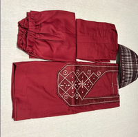 Red Asooke Agbada for baby boy