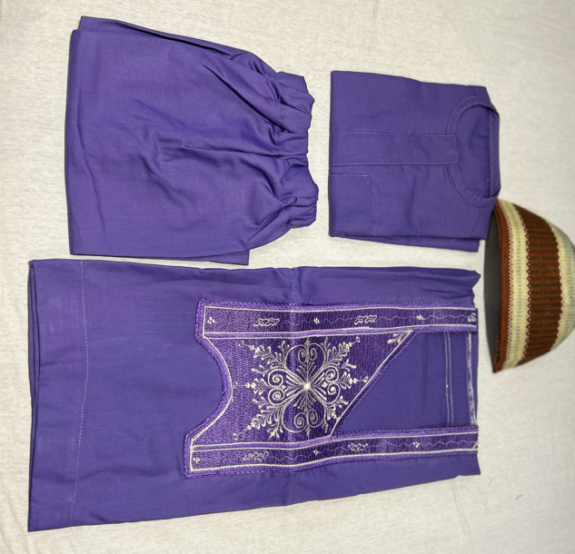 Design 2 - Purple Asooke Agbada for baby boy