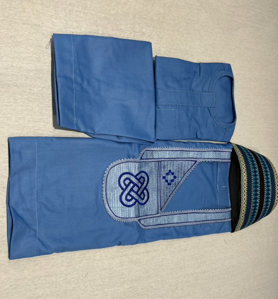 Design 2-blue Asooke Agbada for baby boy
