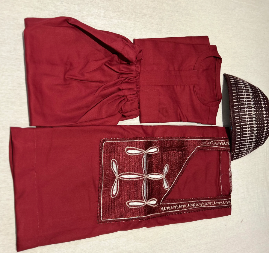 Design 2 - Red Asooke Agbada for baby boy